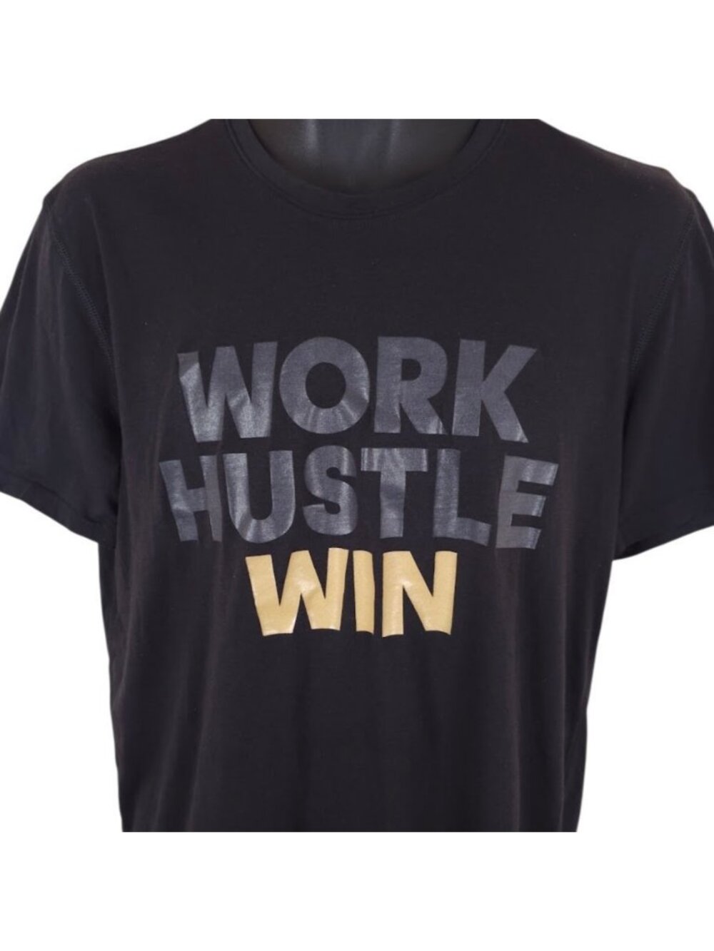 Adidas T Shirt Mens Size Large Black Work Hustle Win Climalite Streetwear